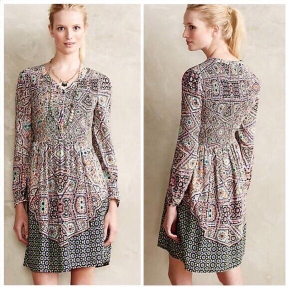 MAEVE ANTROPOLOGIE Amethyst Tile Dress - Size XS - Picture 1 of 16